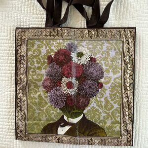 Blue Q Giant Shopper Tote Retired Discontinued Plant Head Unusual Recycled